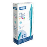 BOLIGRAFO MILAN P1 TOUCH COLOURS AZUL TURQUESA | 12 UNIDADES | (MILAN)